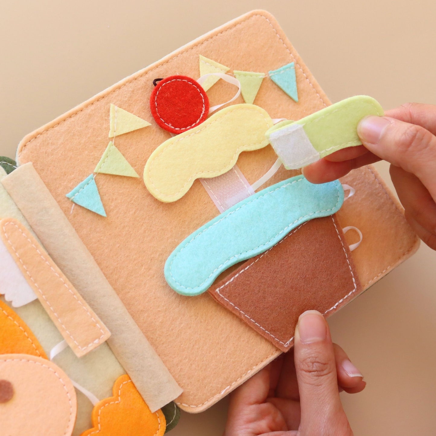 Handgemachtes Mini Quiet Book Elefant