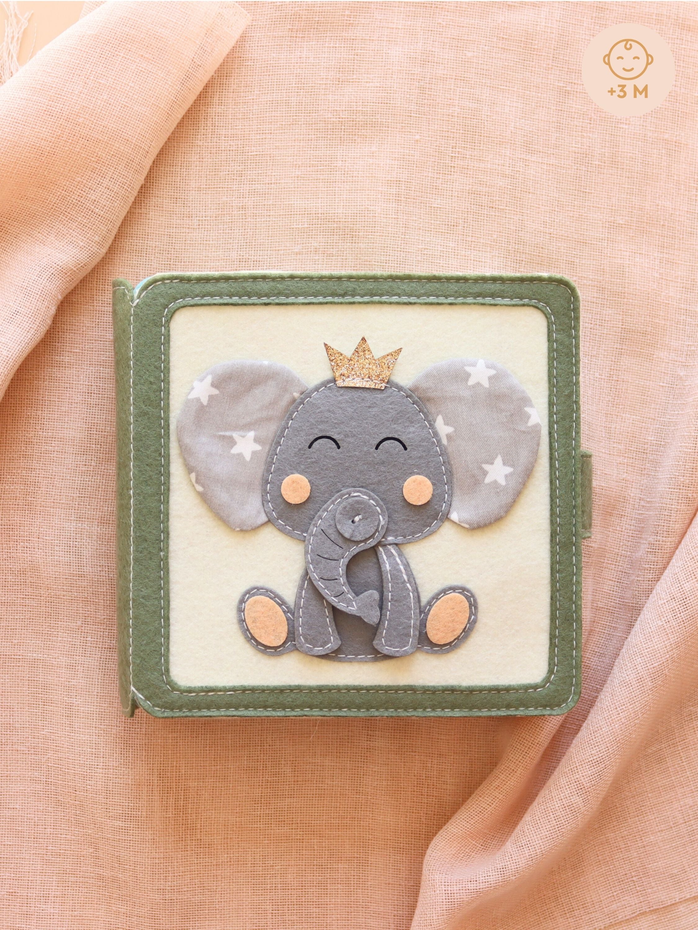 Handgemachtes Mini Quiet Book Elefant