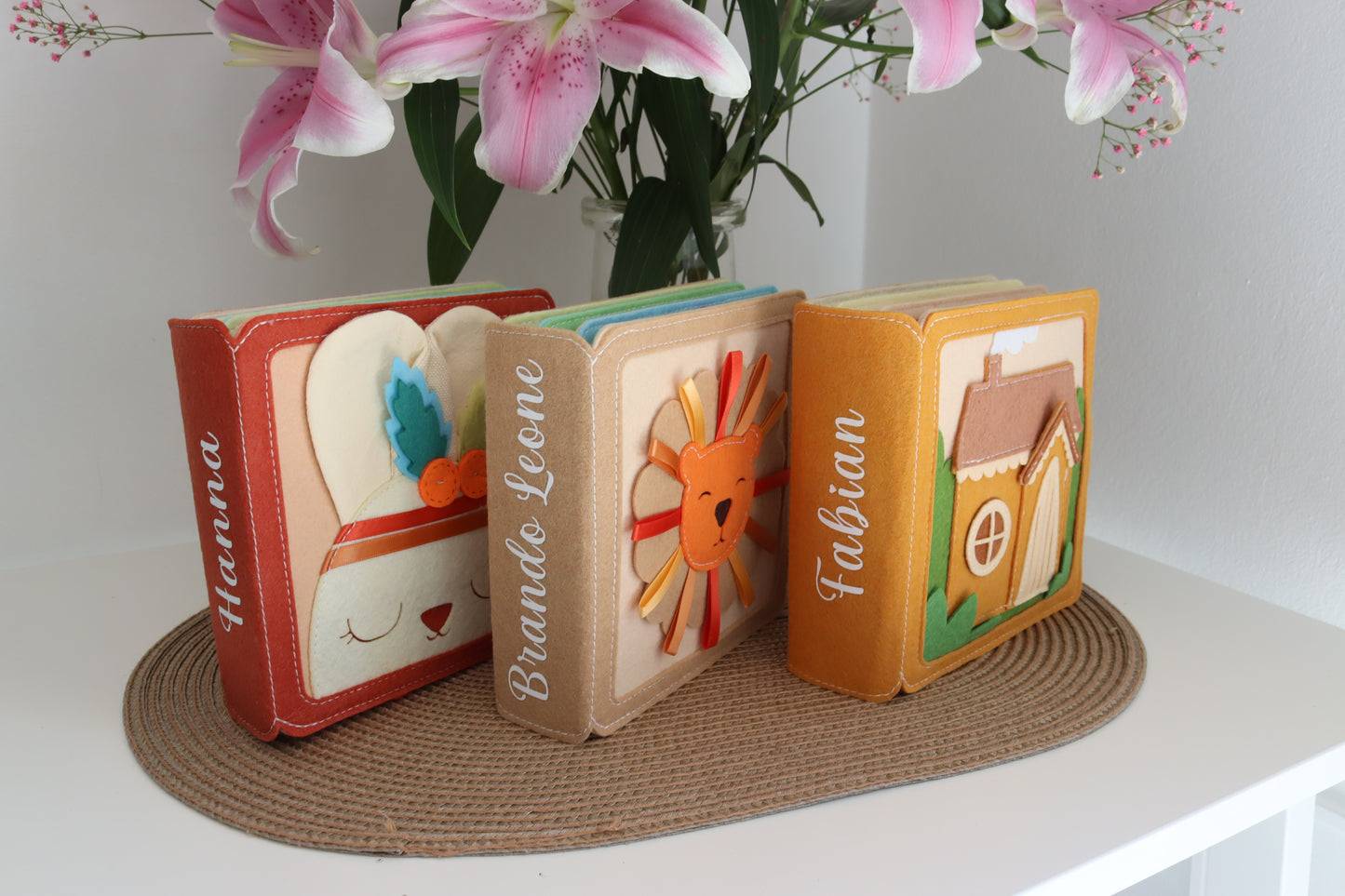 Alle Mini Quiet Book, personalisiert, Seitenansicht